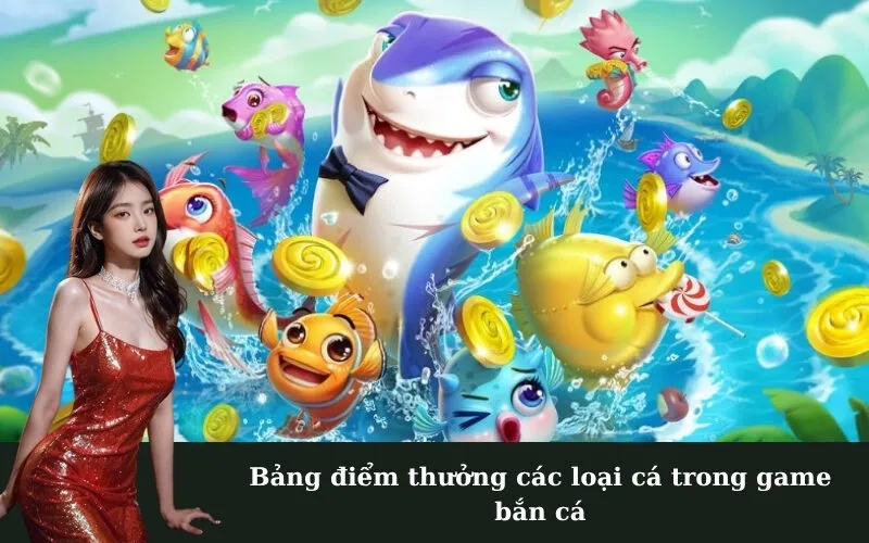 Bảng điểm thưởng các loại cá trong game bắn cá